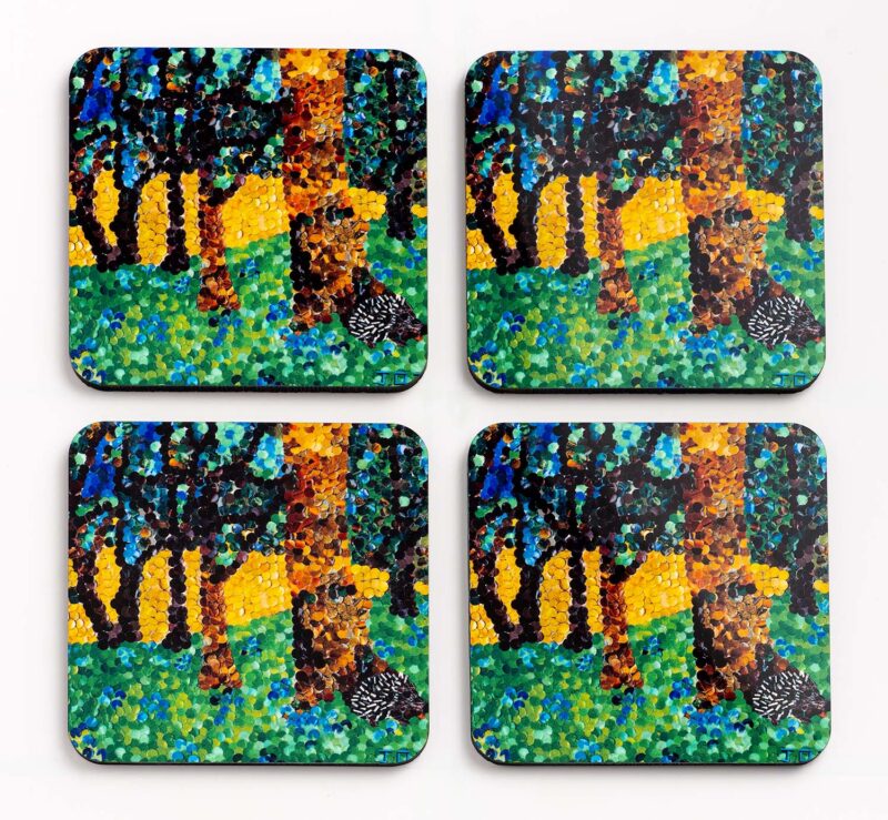 Hedgehog Triptych (3) Set of 4 Coasters