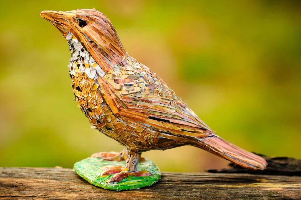 3d collaged bird