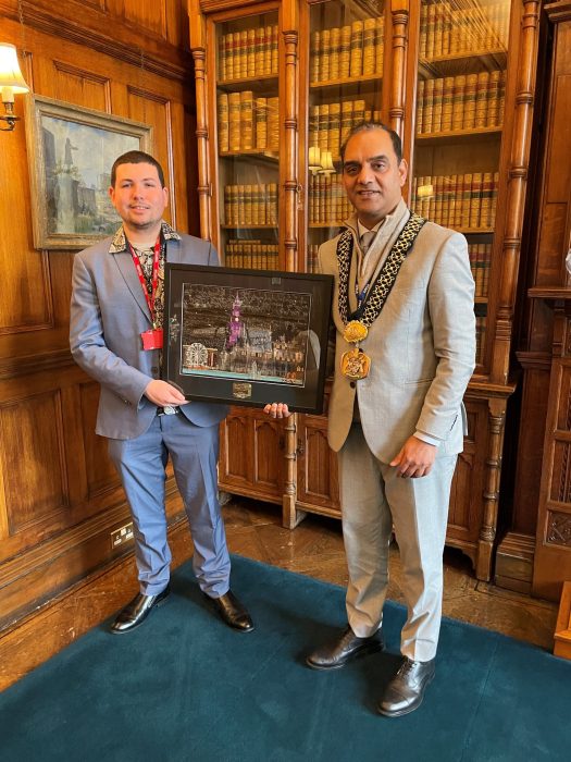 James Owen Thomas with Mayor of Bradford
